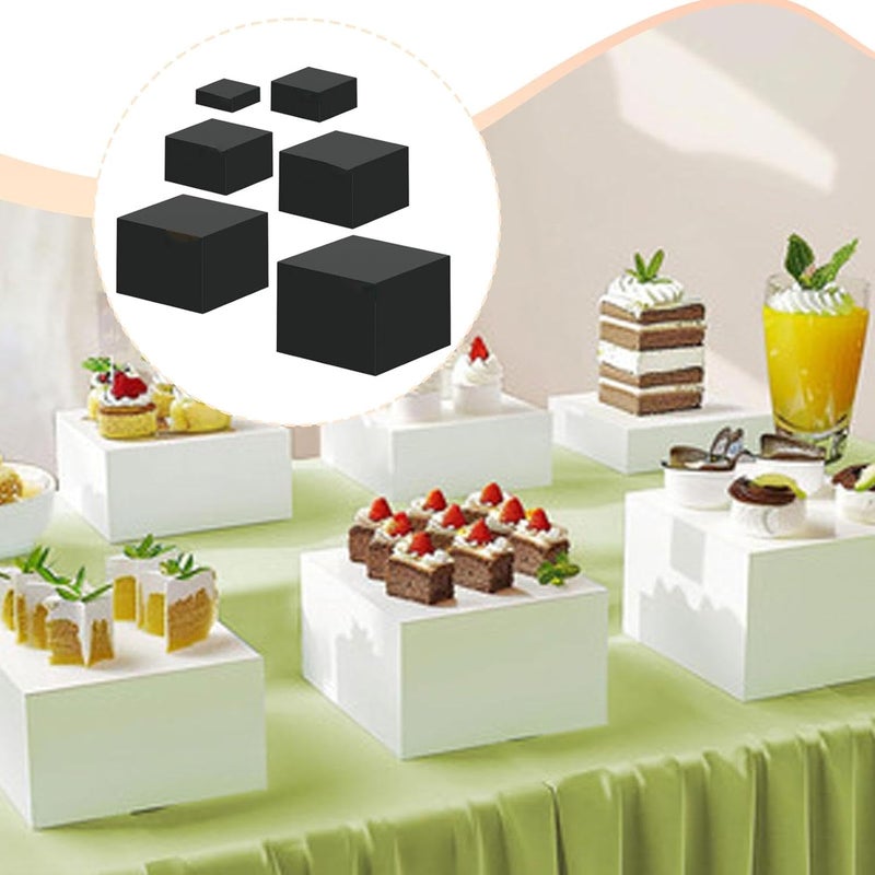 6-Piece Buffet Riser Acrylic Food Display Stand Multifunctional Decorative Hollow Base for Family Celebrations Presentation, 3 to 8 inch - Image 4