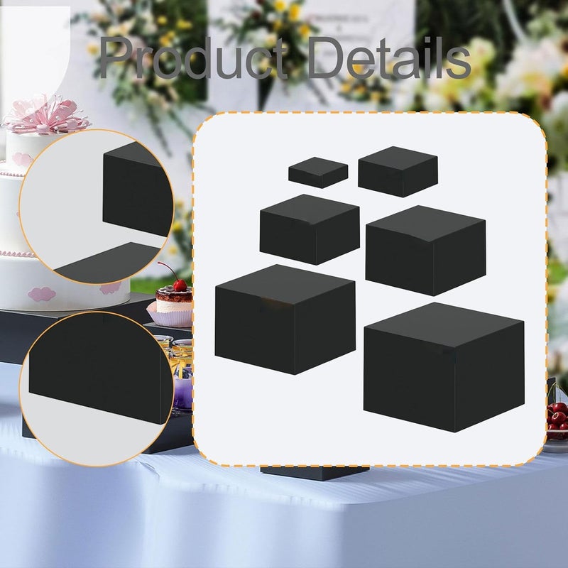 6-Piece Buffet Riser Acrylic Food Display Stand Multifunctional Decorative Hollow Base for Family Celebrations Presentation, 3 to 8 inch - Image 2