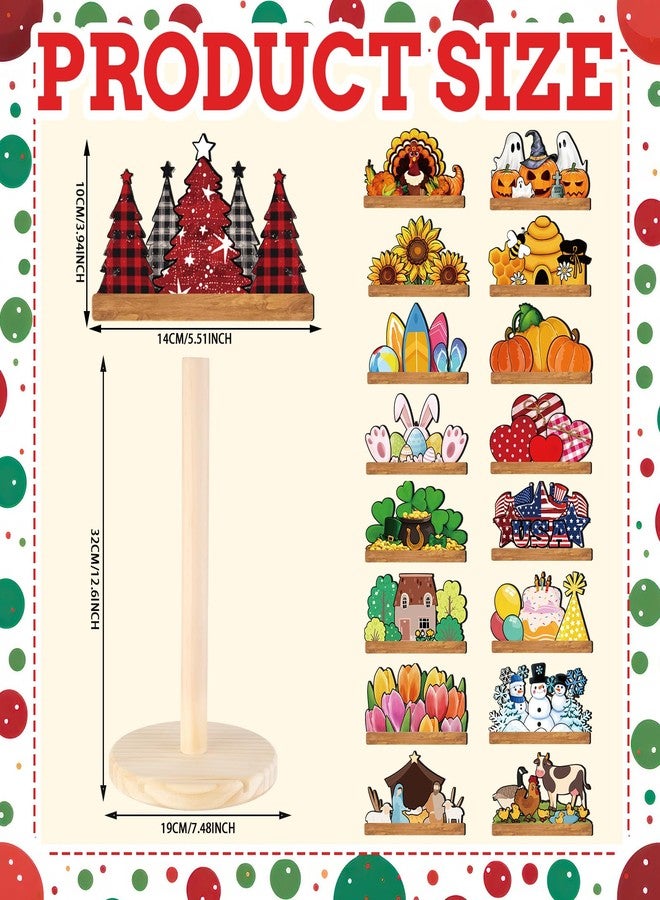 GlikCeil 18 Pcs Interchangeable Paper Towel Holder Christmas Wooden Paper Towel Holder with Interchangeable Sign Xmas Thanksgiving Winter Holiday Centrepieces for Kitchen Home Countertop - Image 4