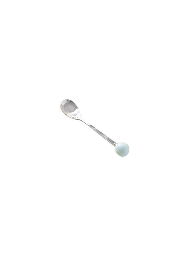 Cream Style Advanced Fruit Fork Suit Multi-purpose Ceramic Cheese Storage Can Bar Decoration Good Hand Ceremony-Specification:Sky Blue Spoon - Image 1