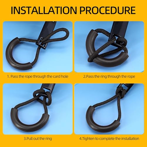 Pretwad Nylon U-Shape Zipper Pulls, 12 Pcs Heavy Duty Zipper Tags, North Face Backpack Zippers Pull Replacement, Black Cord Extension for Backpack Luggage Purse - Image 4