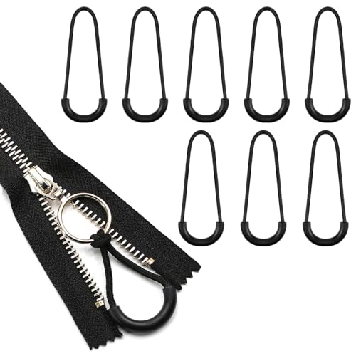 Pretwad Nylon U-Shape Zipper Pulls, 12 Pcs Heavy Duty Zipper Tags, North Face Backpack Zippers Pull Replacement, Black Cord Extension for Backpack Luggage Purse - Image 5