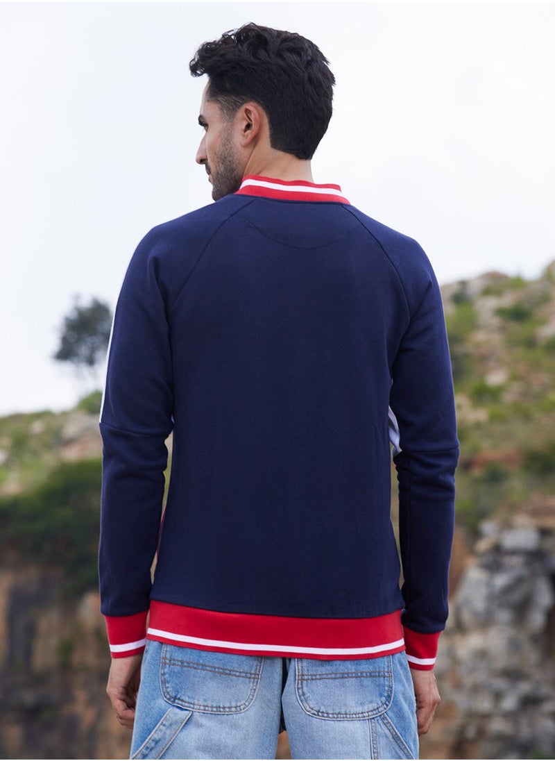 كامبوس سوترا Men's Multicolour Zip-Front Jacket With Raglan Sleeve  - Image 5