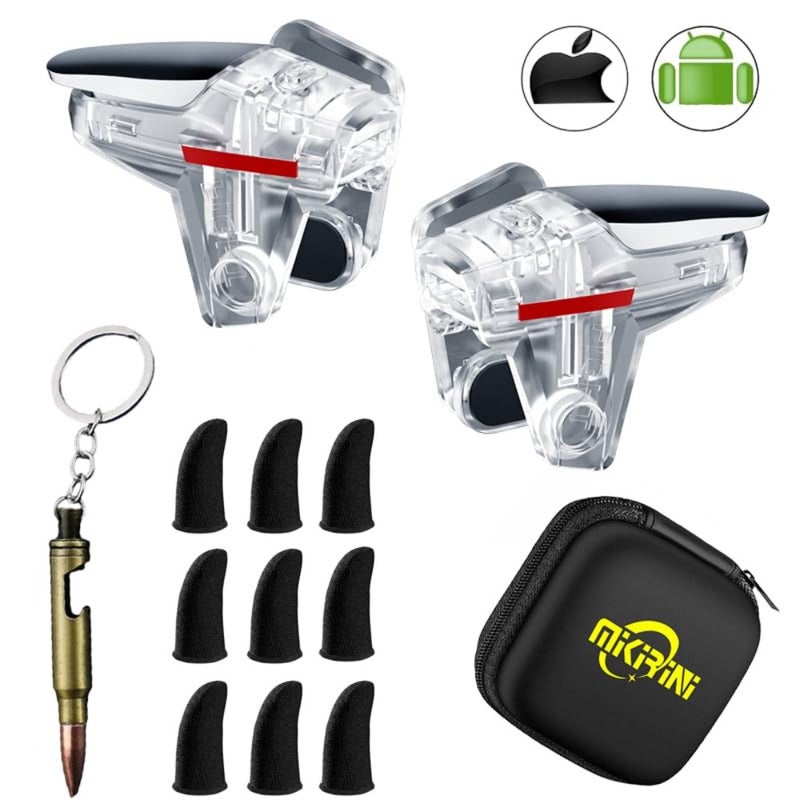 13 in 1 Mobile Gaming Controller Compatible with PUBG/Knives Out/Call of Duty, Cell Phone Game L1R1 Triggers Shooter for iPhone and Android Phones - Image 1