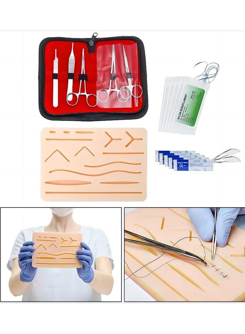 Generic Surgical Suture Training Kit Skin Operate Suture Practice Model Training Pad Scissors Tool Kit Teaching Equipment  - Image 1