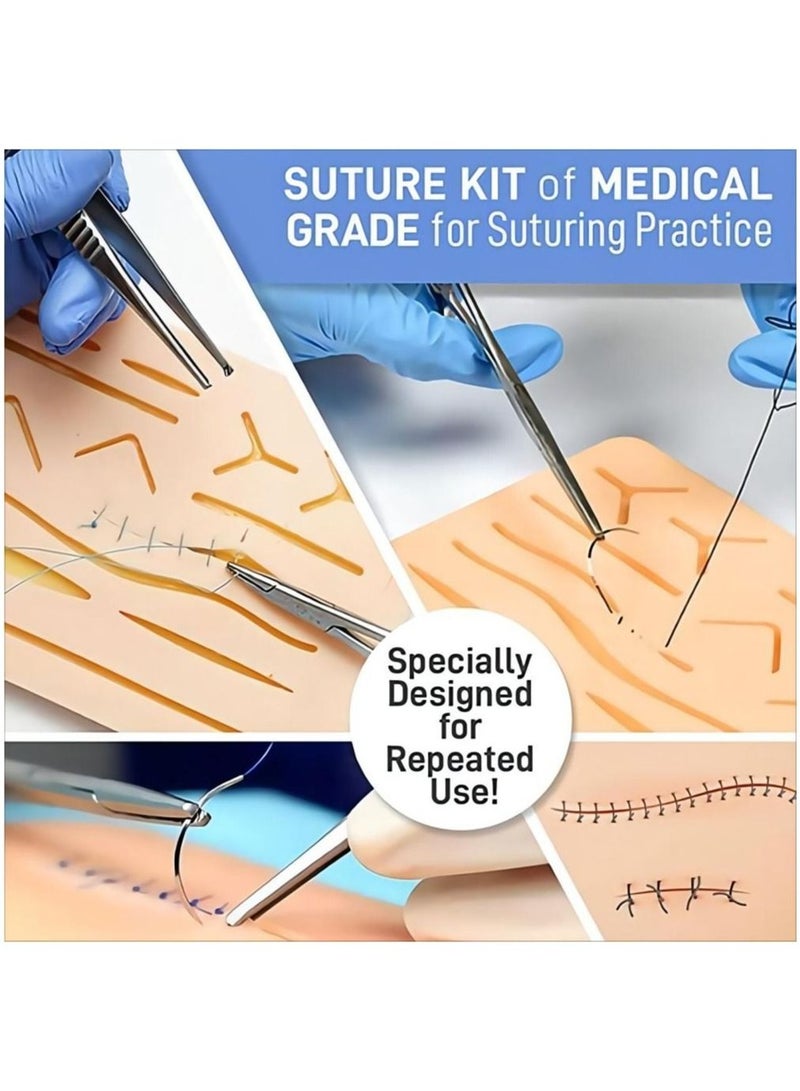 Generic Surgical Suture Training Kit Skin Operate Suture Practice Model Training Pad Scissors Tool Kit Teaching Equipment  - Image 5