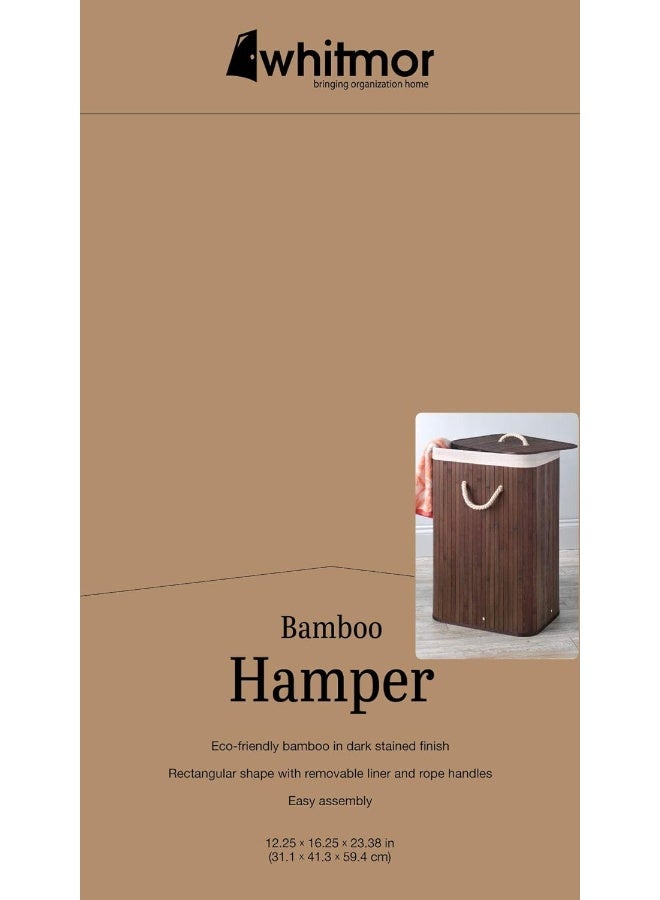 Whitmor Whitmor Bamboo Hamper w/Rope Handles - Image 3