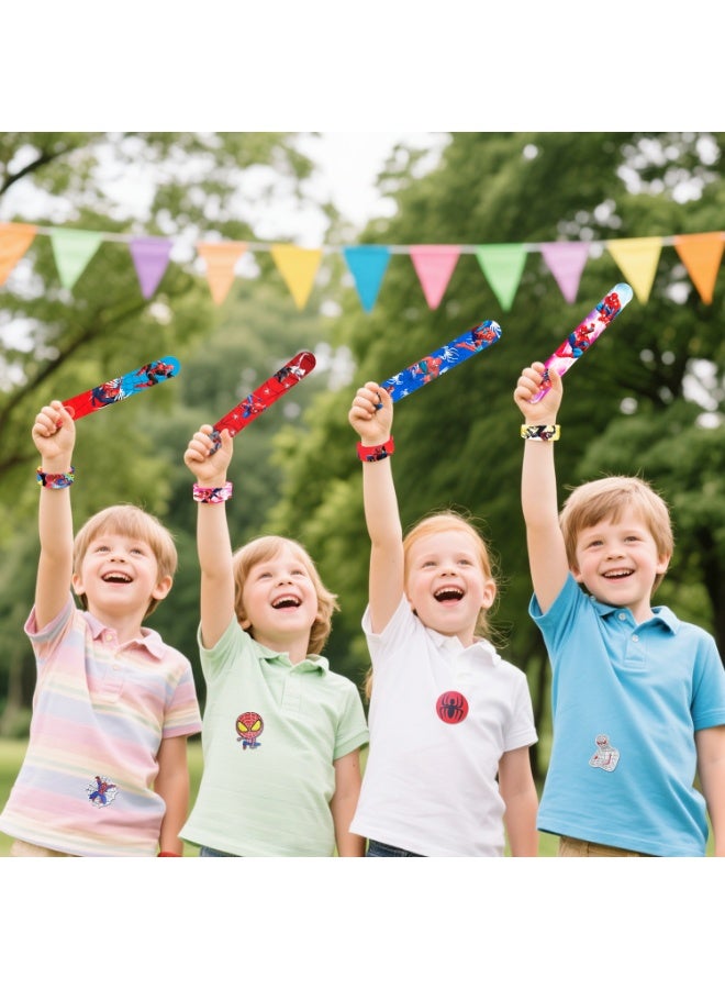 إيلوفهابرتي 90 قطعة من هدايا حفلة سبايدرمان، 40 قطعة من الأساور المطاطية و50 قطعة من ملصقات سبايدرمان للأطفال - هدايا حفلة على شكل أبطال خارقين لمستلزمات حفلة عيد ميلاد سبايدرمان - Image 4