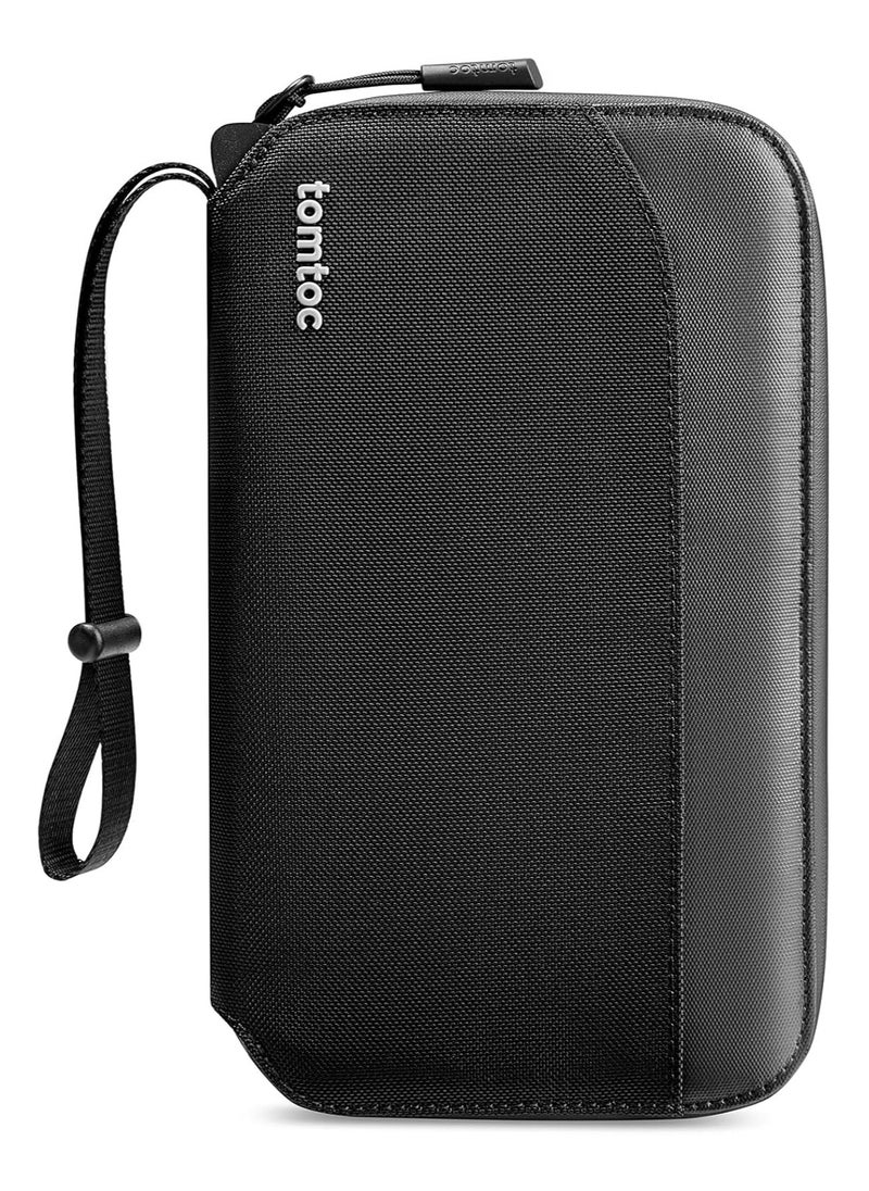 Tomtoc Navigator-T03 Passport Holder Family with RFID Blocking, Passport Wallet Women Men, with Airtag & Sim Card Holder and Eject Pin, Travel Document Organizer with Wrist Strap, Up to 4 Passports, Water-resistant  - Image 1