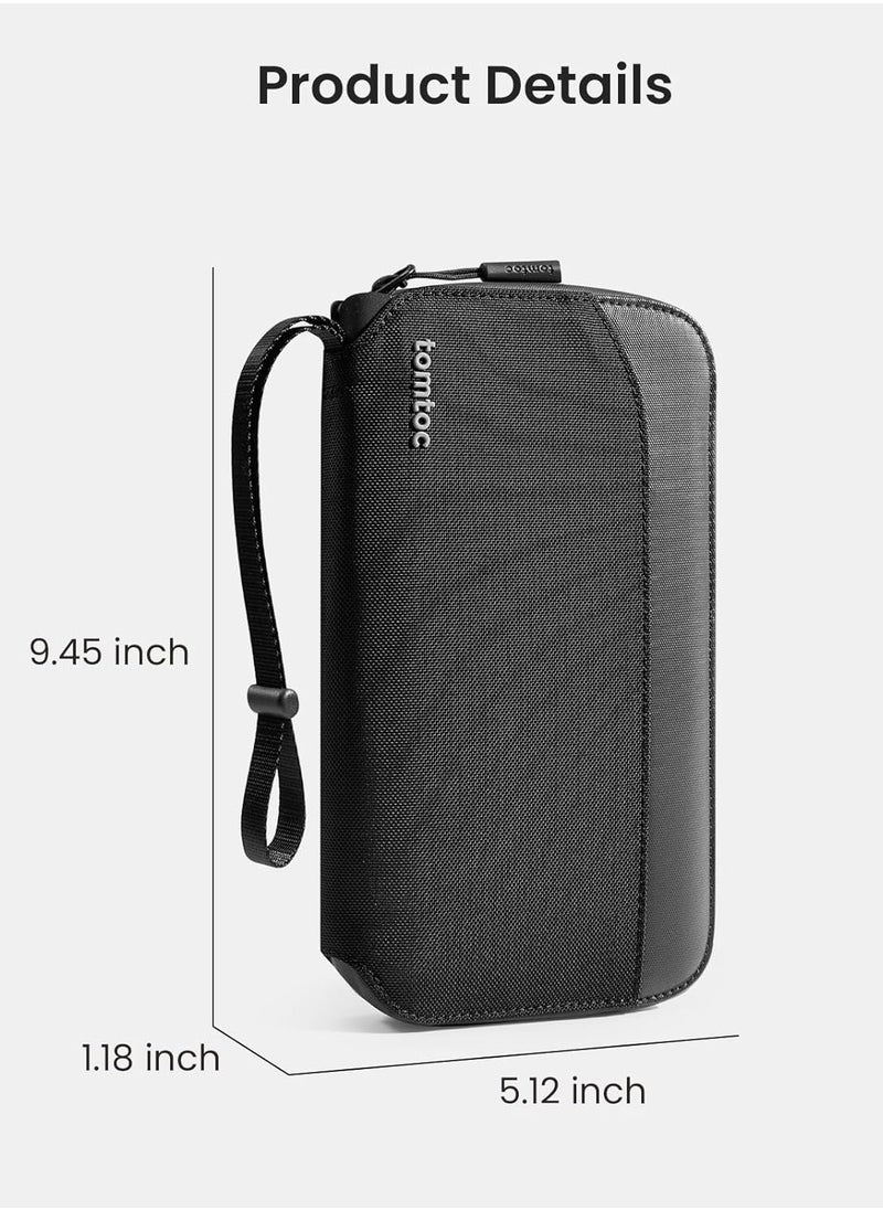 Tomtoc Navigator-T03 Passport Holder Family with RFID Blocking, Passport Wallet Women Men, with Airtag & Sim Card Holder and Eject Pin, Travel Document Organizer with Wrist Strap, Up to 4 Passports, Water-resistant  - Image 3