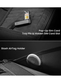 Tomtoc Navigator-T03 Passport Holder Family with RFID Blocking, Passport Wallet Women Men, with Airtag & Sim Card Holder and Eject Pin, Travel Document Organizer with Wrist Strap, Up to 4 Passports, Water-resistant  - Image 5