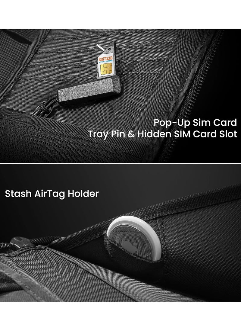 Tomtoc Navigator-T03 Passport Holder Family with RFID Blocking, Passport Wallet Women Men, with Airtag & Sim Card Holder and Eject Pin, Travel Document Organizer with Wrist Strap, Up to 4 Passports, Water-resistant  - Image 5