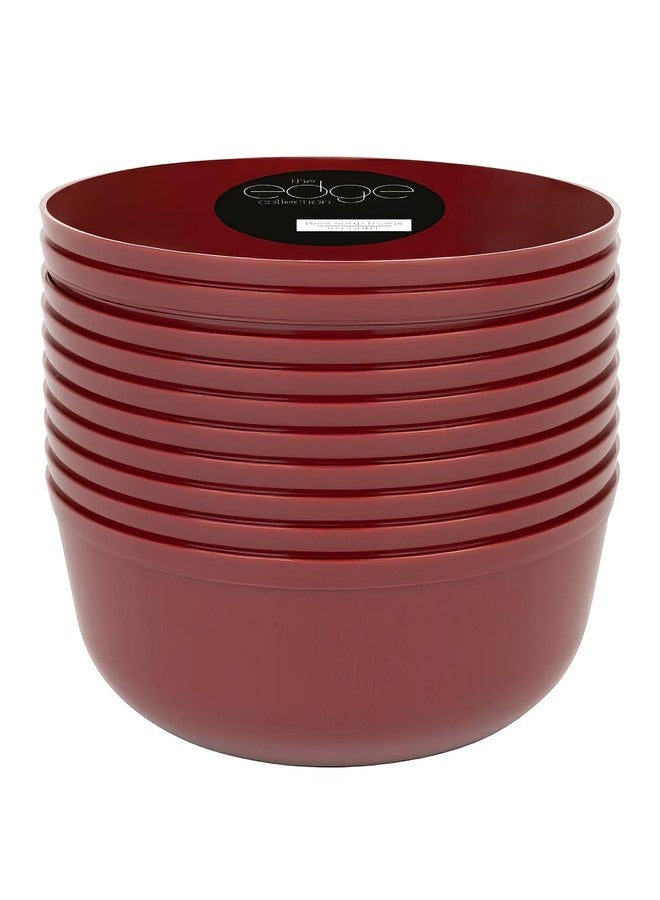 Blue Sky Edge Cranberry Bowls - 16 oz (10 Count) Disposable Round Plastic Bowls for Parties, Events & Special Occasions - Image 3