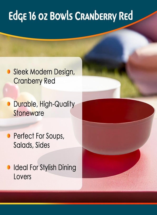 Blue Sky Edge Cranberry Bowls - 16 oz (10 Count) Disposable Round Plastic Bowls for Parties, Events & Special Occasions - Image 5