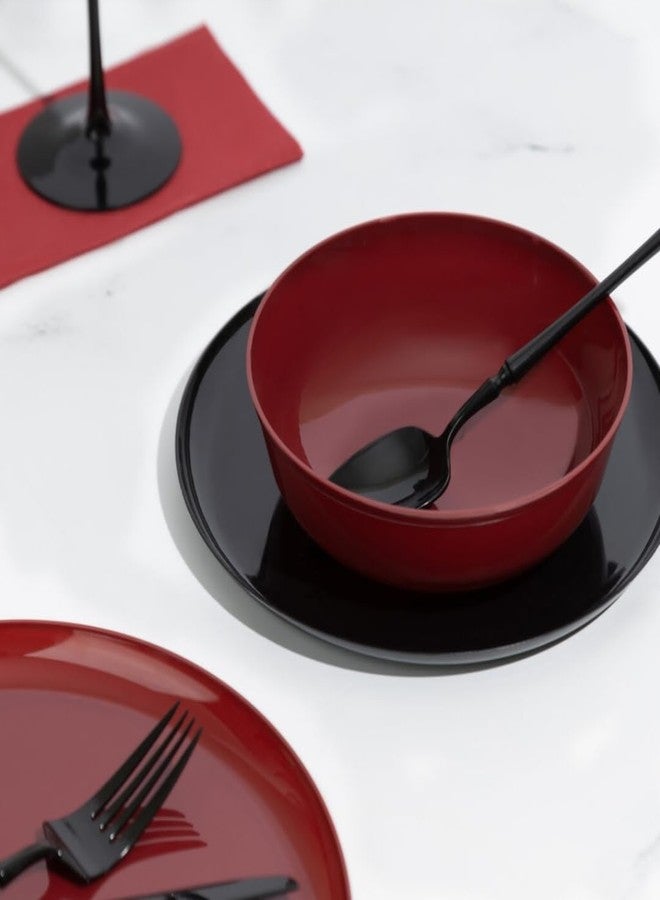 Blue Sky Edge Cranberry Bowls - 16 oz (10 Count) Disposable Round Plastic Bowls for Parties, Events & Special Occasions - Image 2