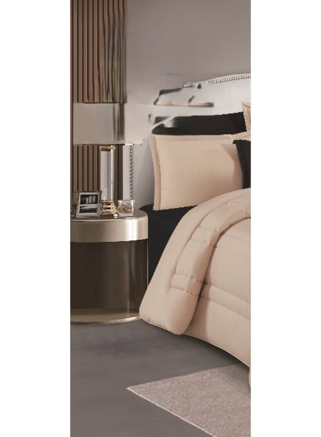 ريد روز طقم لحاف مفرش سرير نفرين  فندقي ذو طابع وجهين ليضيف الجمال الى ديكور غرفتك ، مايكروفايبر، 8 قطع مقاس اللحاف 260x240 سم - Image 2