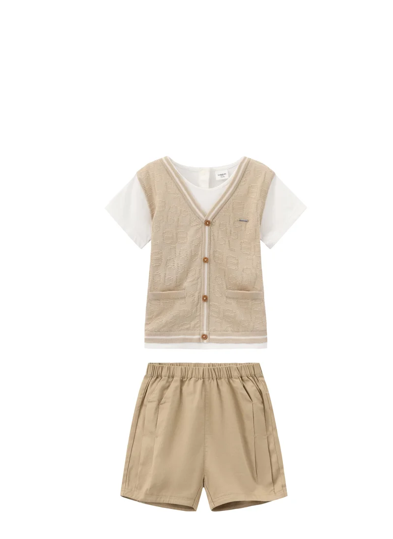 Baby Boys Knit short sleeve suit
