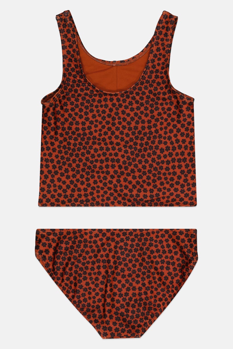 GAP Kids Girl 2 Pieces Floral Print Swimwear Top And Bottom Set, Multicolor  - Image 2