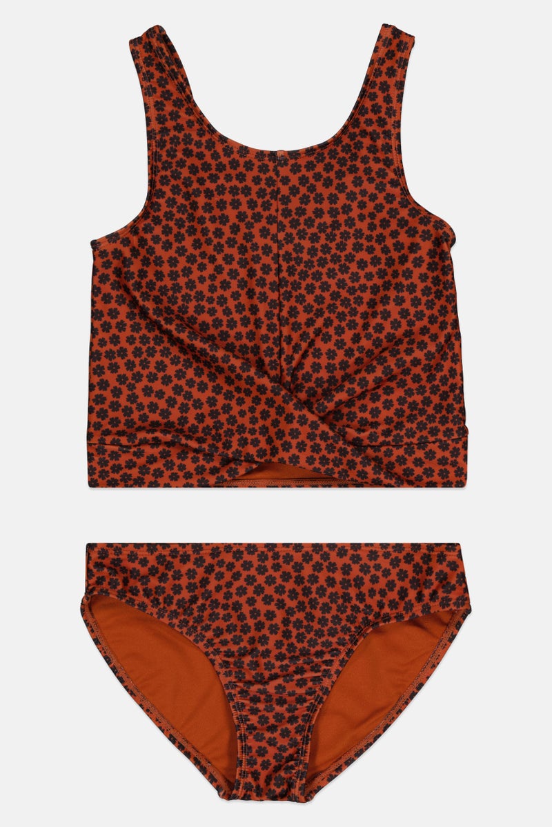 GAP Kids Girl 2 Pieces Floral Print Swimwear Top And Bottom Set, Multicolor  - Image 1