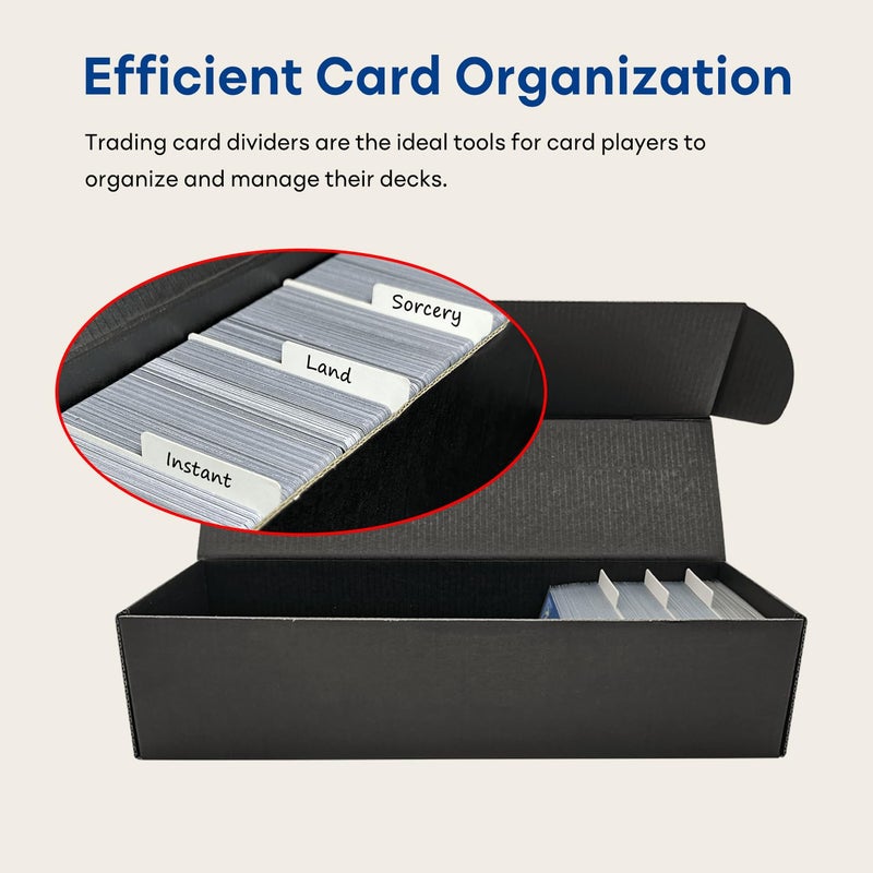 Fageverld Trading Card Storage Box with Dividers, 10 Count Cardboard Collector Boxes for Sports Baseball Mtg, Black - Image 2