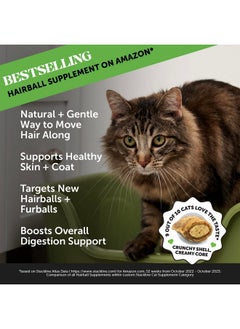 Pet Honesty Cat Hairball Support Chews, Hairball Remedy Cat Treats, Cat Furball Treatment, Supports Skin & Coat, Digestion, Cat Vitamins & Supplements & Hairball Medicine, Chicken (30Day Supply)  - Image 2
