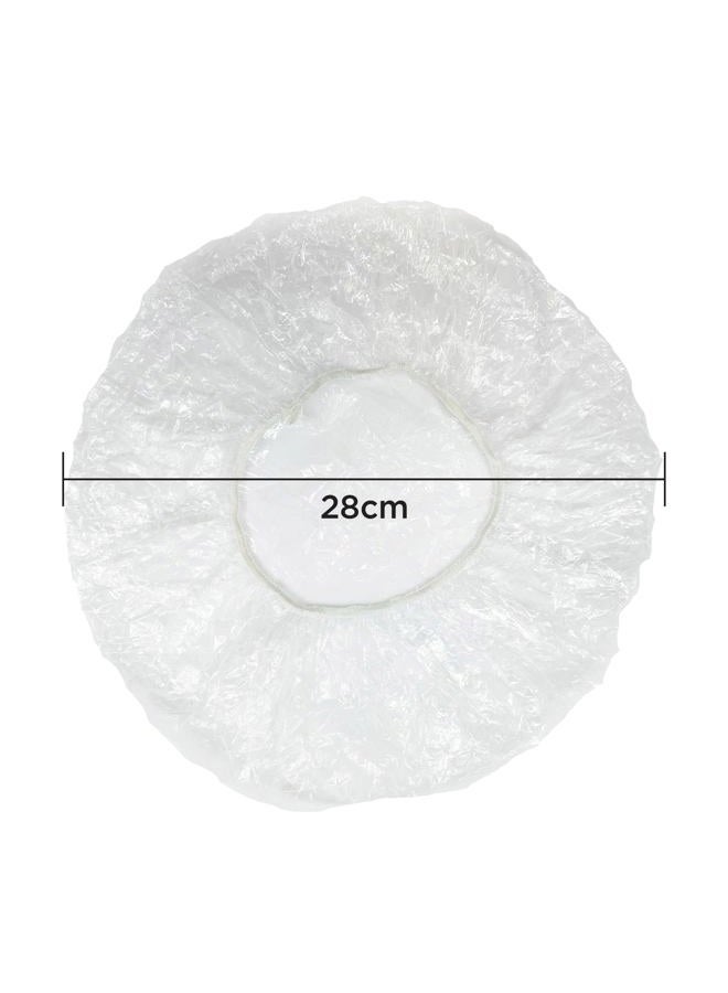 Donna Disposable Plastic Caps - 15PCS Transparent Shower Cap Elastic Band Waterproof Plastic for Women or Men Bathing Showering All Hair Textures… - Image 4