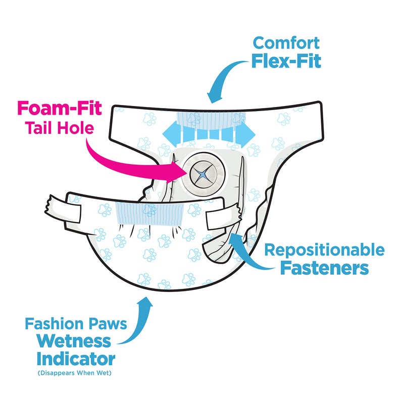 Four Paws Wee-Wee Super Absorbent Disposable Adjustable Dog Potty Training Diapers, Leak-Proof Protection for Puppies and Small Dogs, Small, 36 Count - Image 4
