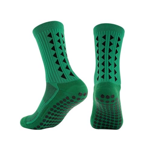 Flavizo Anti Slip Grip Sports Socks for Men, Footballers Breathable Compression Fit with Cushioned Sole, Durable Athletic Wear for Training Running Workout Soccer Match Performance - Green - Image 1