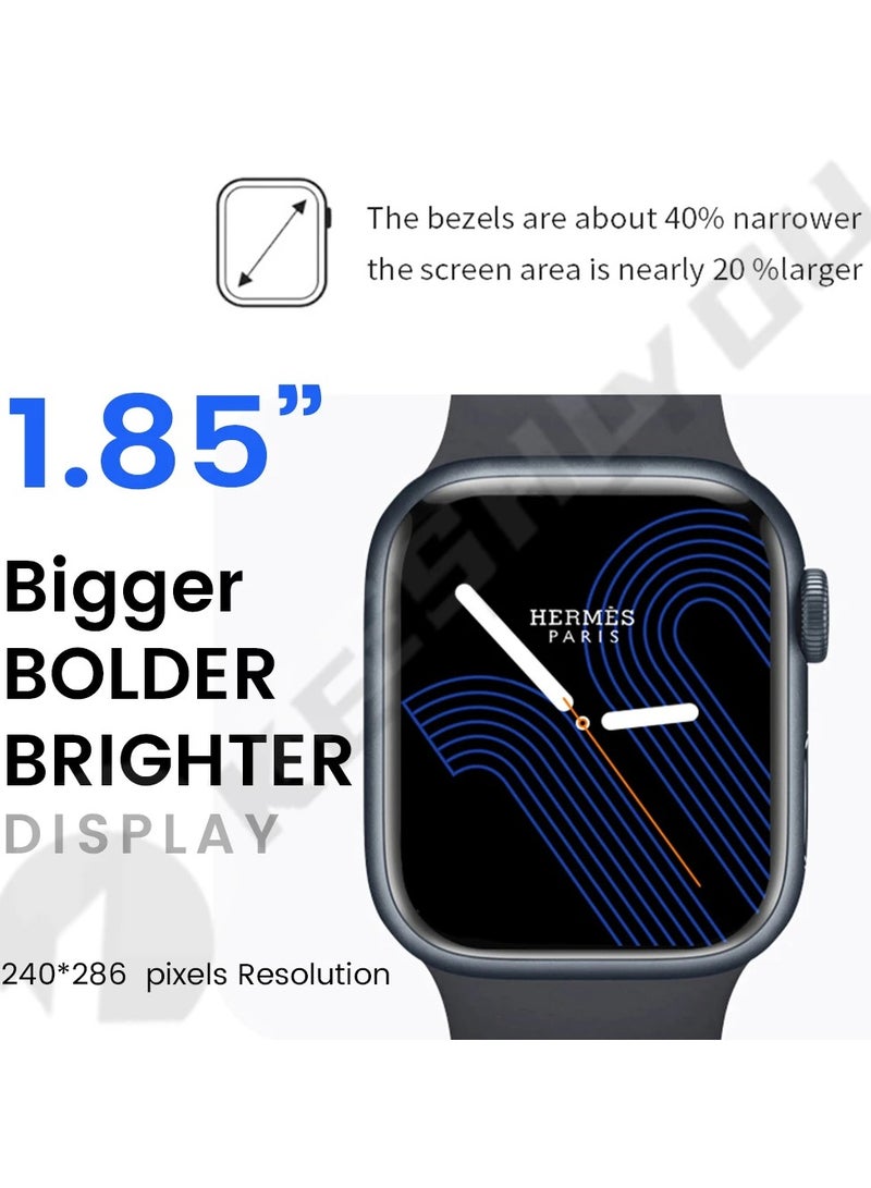 AROAQ Smart Watch 8 Max, 1.85" Large Display Bluetooth Call Smart Watch, Wireless Charging Waterproof Smart Health Monitoring Watch, Sleep Monitoring Durable Wrist Watch With Multiple Sports Mode, (Blue) - Image 5