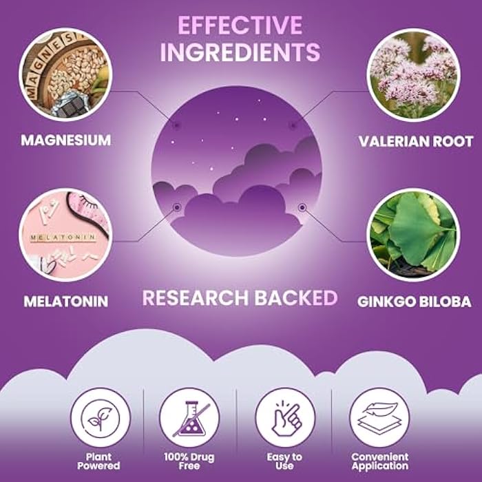 MONIER Sleep Patches for Adults Extra Strength | Easy-to-Apply Sleep Patch with Melatonin & Valerian | Relax & Wake Up Refreshed | Long-Lasting Night Comfort for Men & Women | 60 Patches - Image 3