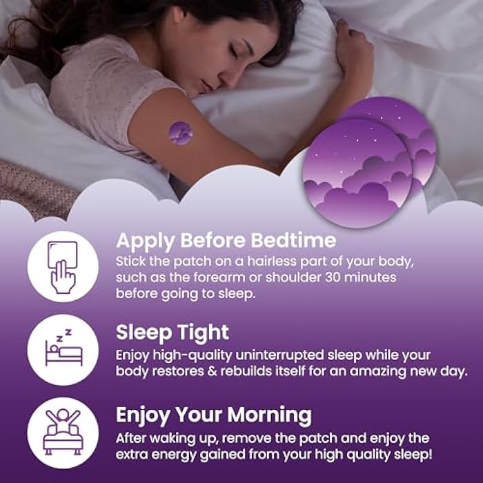 MONIER Sleep Patches for Adults Extra Strength | Easy-to-Apply Sleep Patch with Melatonin & Valerian | Relax & Wake Up Refreshed | Long-Lasting Night Comfort for Men & Women | 60 Patches - Image 4