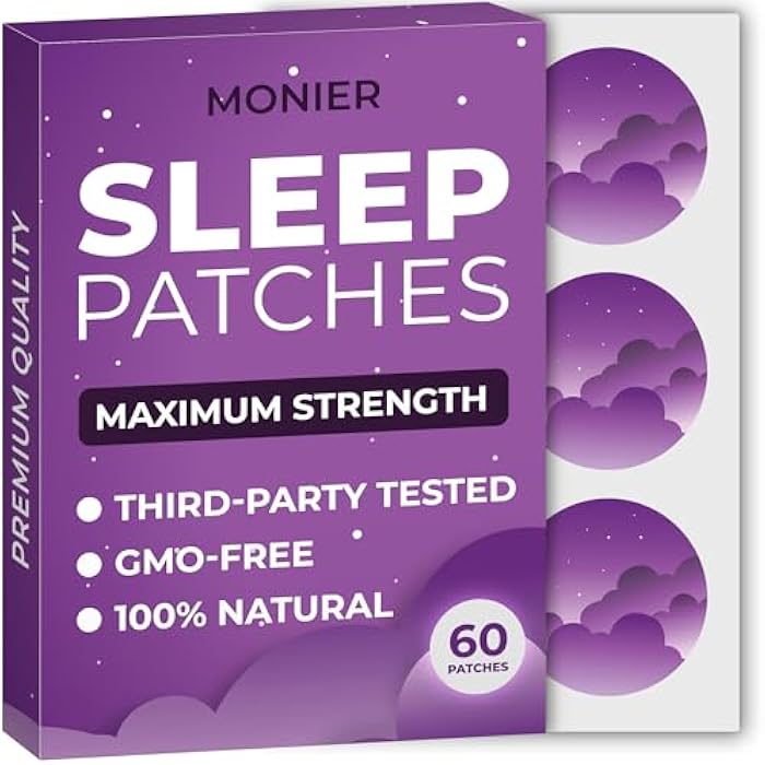 MONIER Sleep Patches for Adults Extra Strength | Easy-to-Apply Sleep Patch with Melatonin & Valerian | Relax & Wake Up Refreshed | Long-Lasting Night Comfort for Men & Women | 60 Patches - Image 1