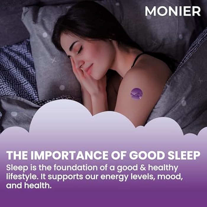 MONIER Sleep Patches for Adults Extra Strength | Easy-to-Apply Sleep Patch with Melatonin & Valerian | Relax & Wake Up Refreshed | Long-Lasting Night Comfort for Men & Women | 60 Patches - Image 2