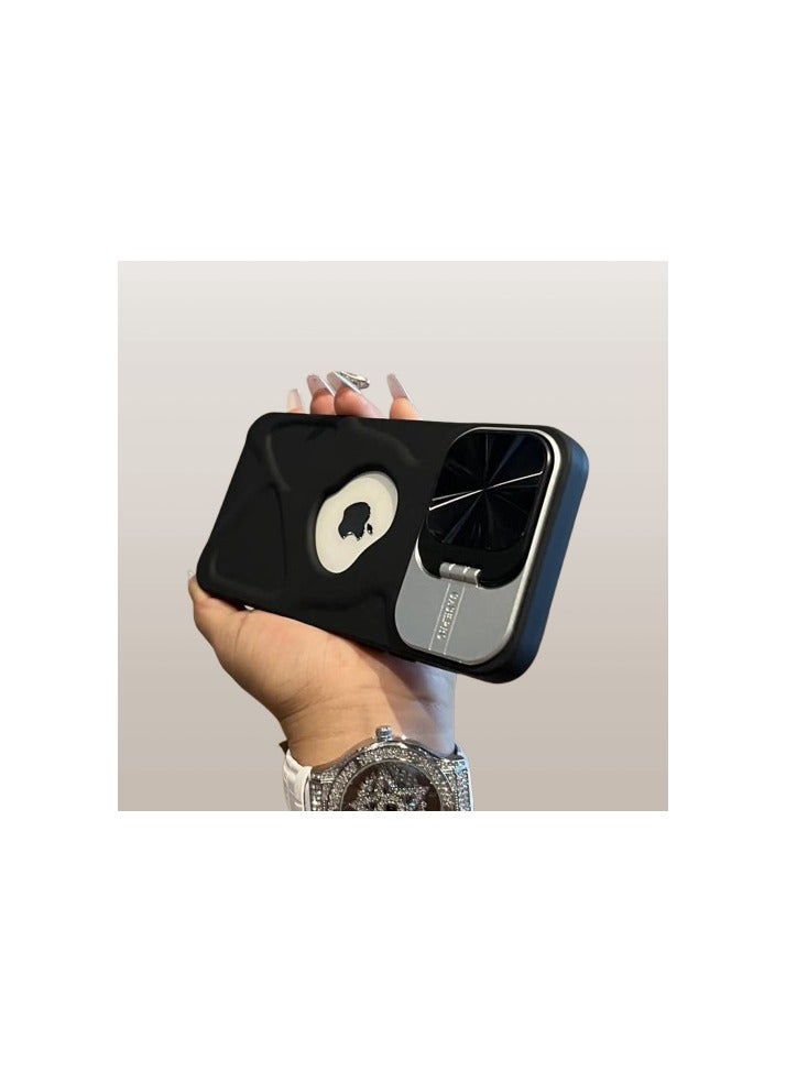 MagSafe Compatible Case for 12 Pro Max, Black Metal Door, High Quality - Image 1