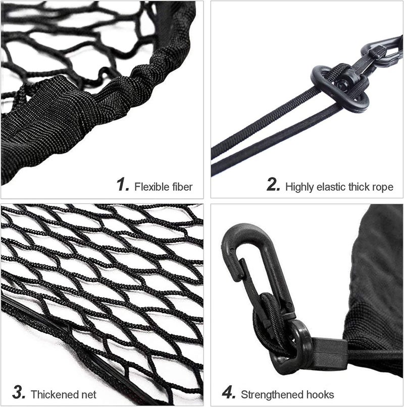 Rubik Car Trunk Net with 4 Hooks 70x70cm, Flexible Nylon Rear Cargo Storage Organizer Mesh Net for Nissan Patrol Armada Pathfinder Kicks Juke Murano Rogue Xterra (1 Pack) Assorted color options - Image 3