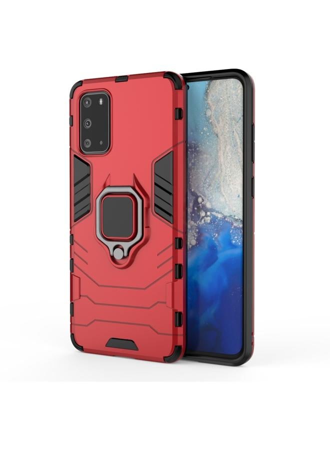 زبون جراب لهاتف Galaxy S20 مقاوم للصدمات من البولي كربونات + جراب واقٍ من مادة TPU مع حامل حلقي مغناطيسي - Image 1