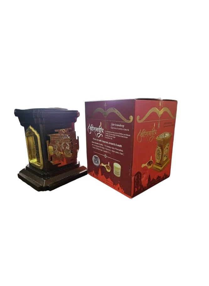 Shubh Sanket Vastu Shubh Sanket Vastu Suvarnadeep Shriramdeep Positive Energy Creater Lamp Based on Panchatatva 5x5x6 Inches Antique Copper  - Image 3