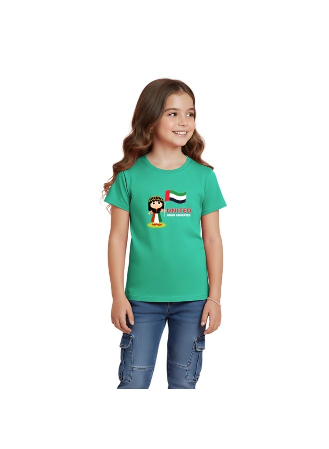 UAE Celebration T-Shirt For Girls-UAE Design Short Sleeve Tee For Celebrations Day,School Events,Holidays–Kids Comfortable And Stylish T-Shirt - Image 3