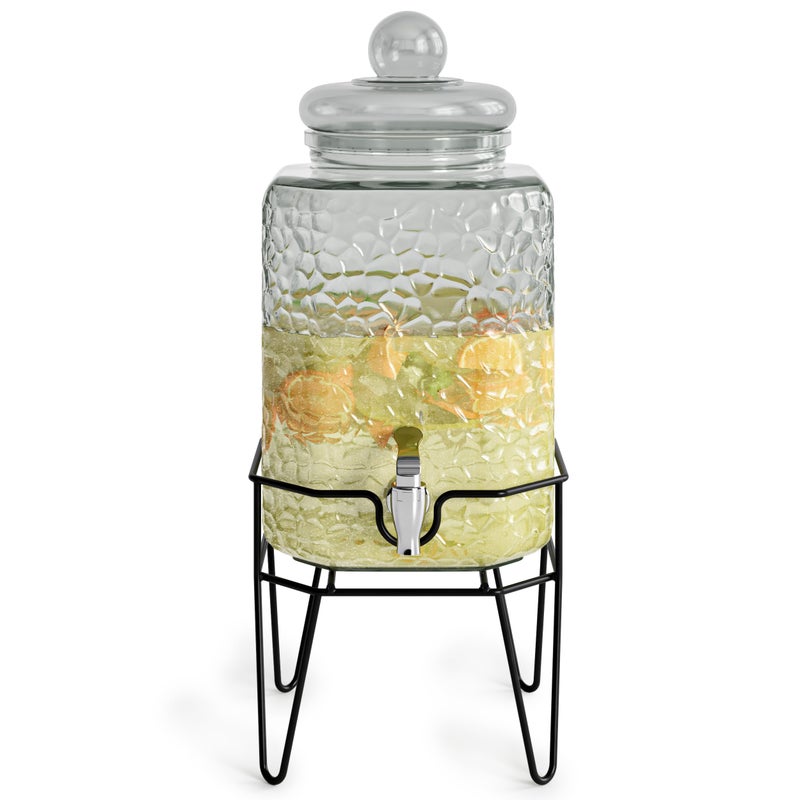 Style Setter Beverage Dispenser w/Stand (Set of 1), 1.5 Gallon Large Countertop Glass Drink Dispenser w/Spigot, Party Drink Dispenser for Sweet Tea Lemonade Punch Water, Juice Dispensers for Parties - Image 1
