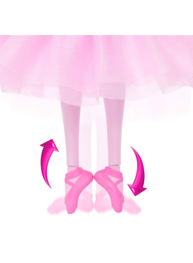 Barbie in the Nutcracker Clara Ballerina Doll in Pink Satin Dress with Puffed Sleeves, Articulated Ankles, and Toy Nutcracker​​ - Image 5