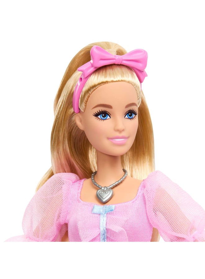 Barbie in the Nutcracker Clara Ballerina Doll in Pink Satin Dress with Puffed Sleeves, Articulated Ankles, and Toy Nutcracker​​ - Image 3