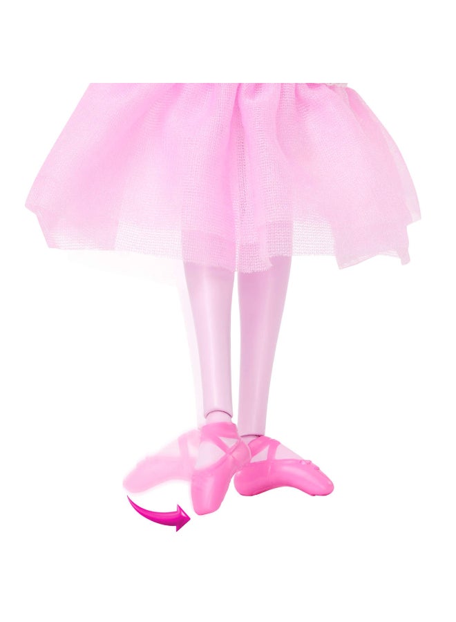 Barbie in the Nutcracker Clara Ballerina Doll in Pink Satin Dress with Puffed Sleeves, Articulated Ankles, and Toy Nutcracker​​ - Image 4