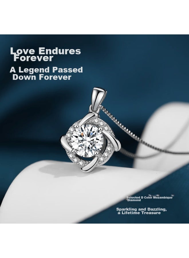 Manhe S925 Silver Moissanite Necklace For Women, New Style Pendant elry, Birthday Gift For Wife Or Girlfriend - Image 4