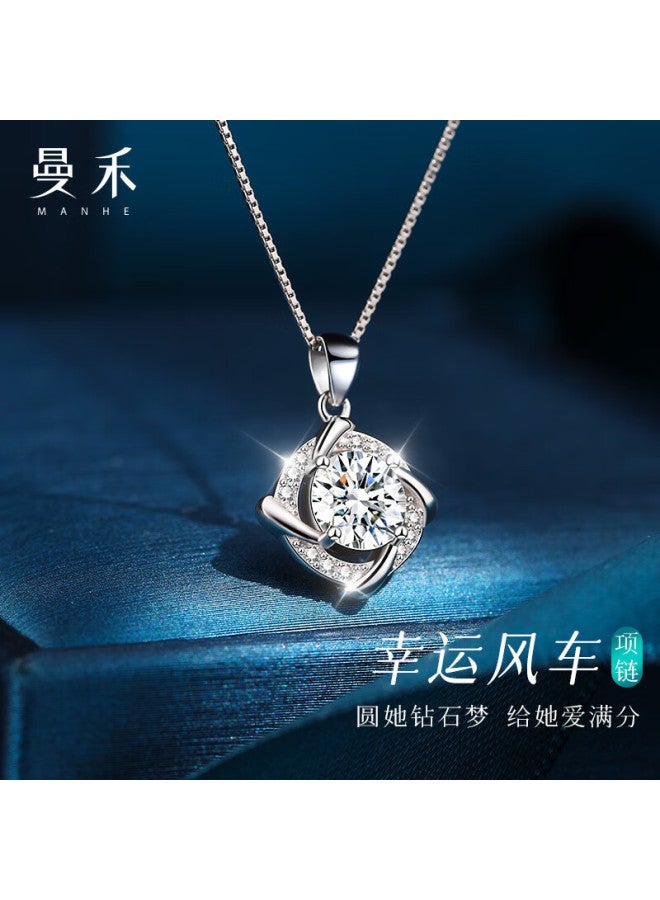 Manhe S925 Silver Moissanite Necklace For Women, New Style Pendant elry, Birthday Gift For Wife Or Girlfriend - Image 1
