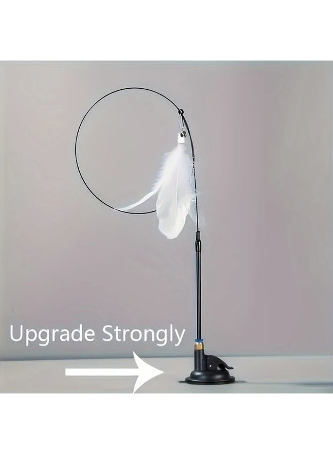 ترقية لعبة القطط التفاعلية البيضاء القوية مع قاعدة شفط قوية عصا مضغ مرحة لجميع السلالات - Image 1