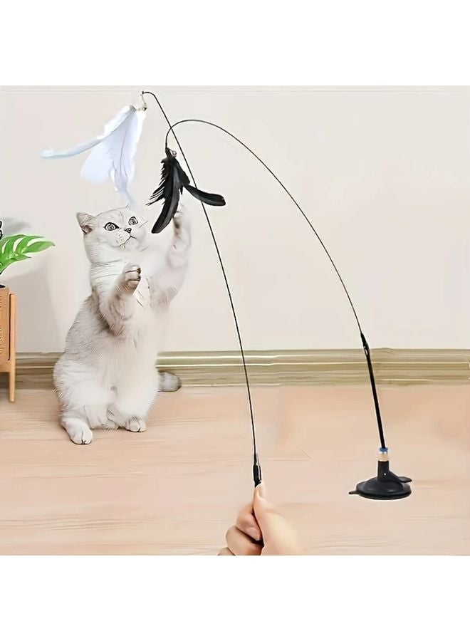 ترقية لعبة القطط التفاعلية البيضاء القوية مع قاعدة شفط قوية عصا مضغ مرحة لجميع السلالات - Image 2