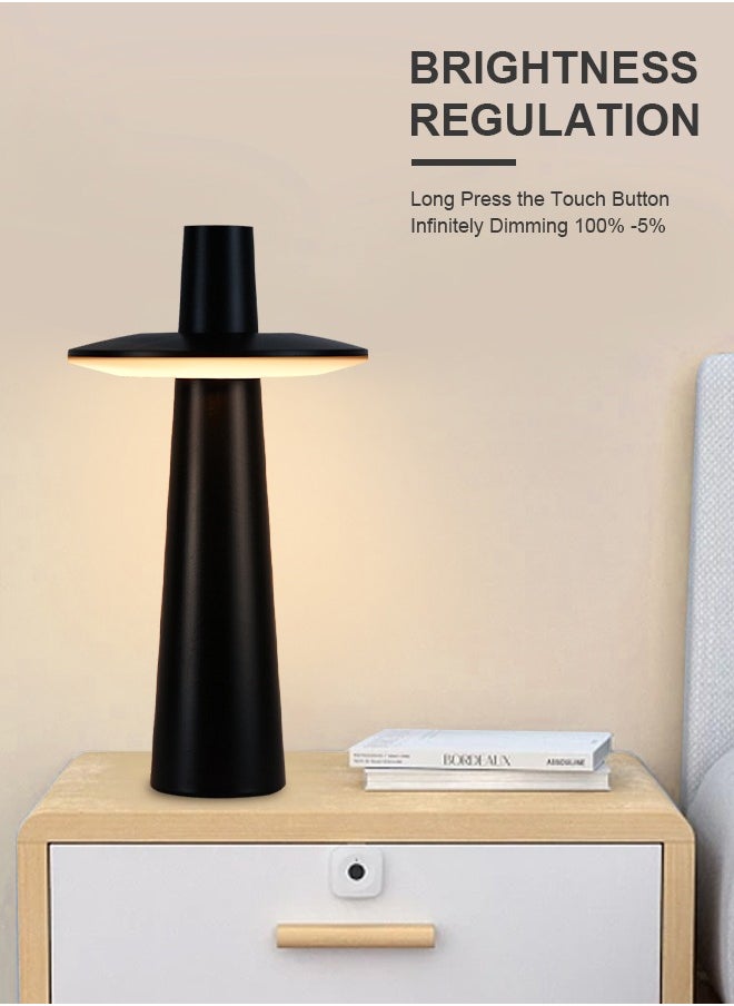 JoyousSto Portable Desk Lamp,Battery Operated Cordless Table Light,Eye Protection,3 Color Touch Sensor Control LED Table Lamp,Stepless Dimming Brightness Rechargeable Bedside Lamp,Night Light for Kids Nursery,Dining Room Lamp (Black)  - Image 2