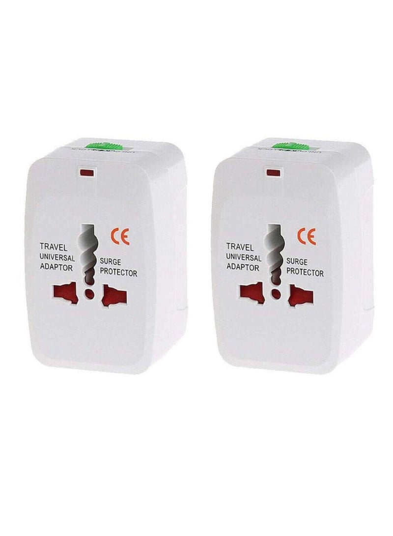 2 Pcs Universal AC Power Plugs US To EU To AU To UK Worldwide Travel Adapter Converter