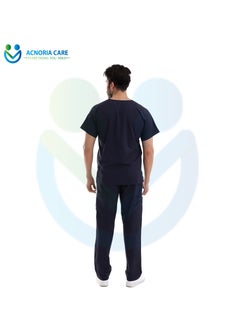 ACNORIA CARE Men's Medical Scrubs Consisting Of Two Pieces A 100% Cotton Blouse And Pants Dark Blue Color - Size M - From Acnoria Care  - Image 4