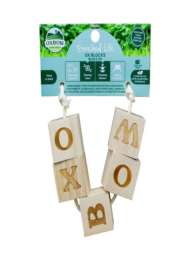 Oxbow Enriched Life Ox Blocks, Natural Wood Chew Toy for Rabbits, Guinea Pigs, and Hamsters, Promotes Dental Health and Foraging, Safe Enrichment Accessory, Small Pet Chew Toy - Image 1
